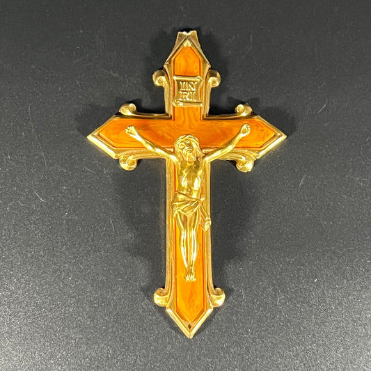 1940s Brass and Bakelite Personal Crucifix