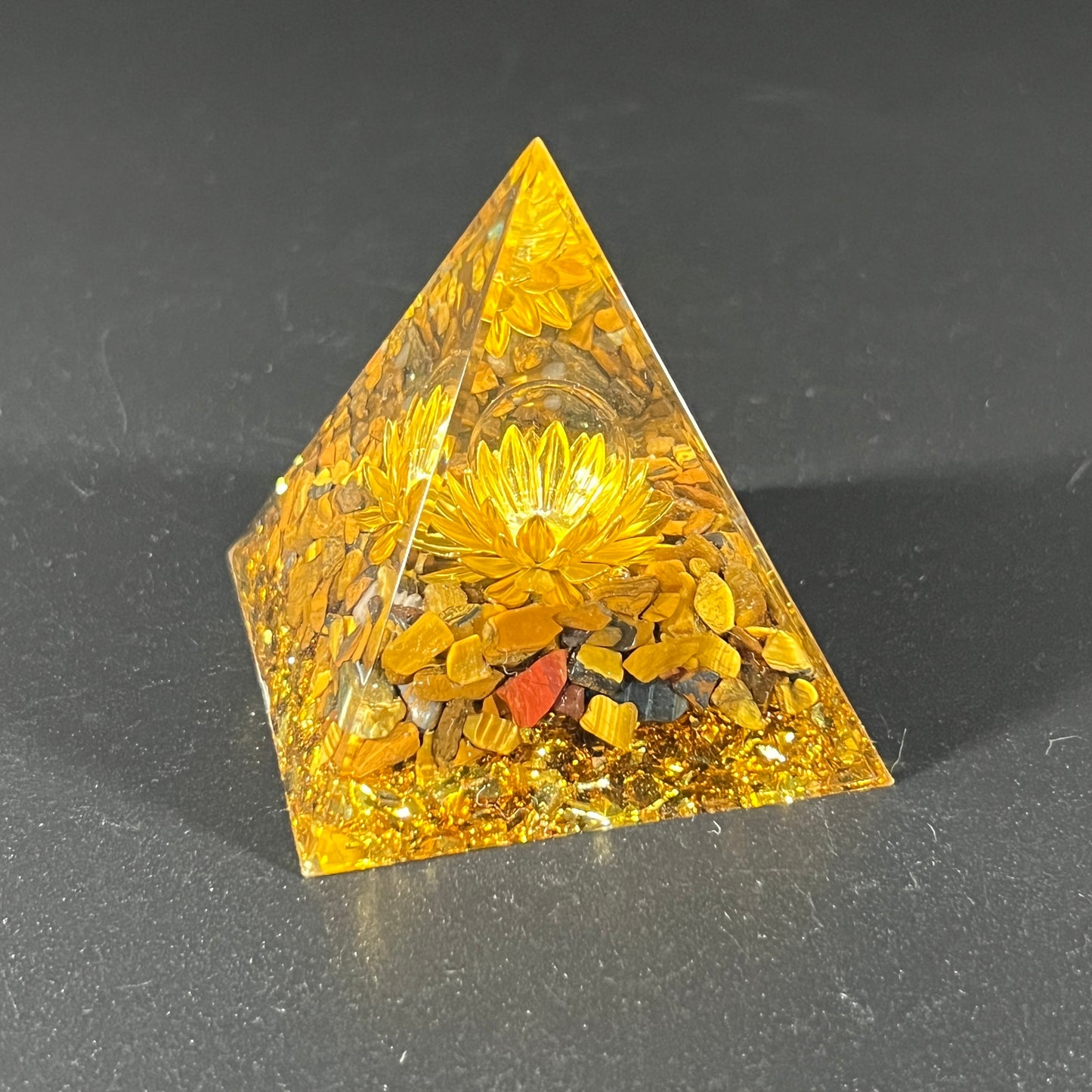 Orgonite Energy Pyramid with Lotus