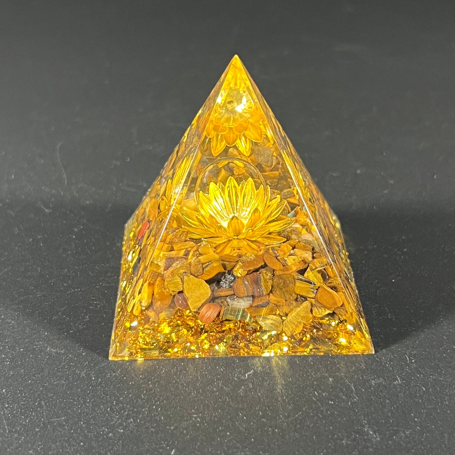 Orgonite Energy Pyramid with Lotus