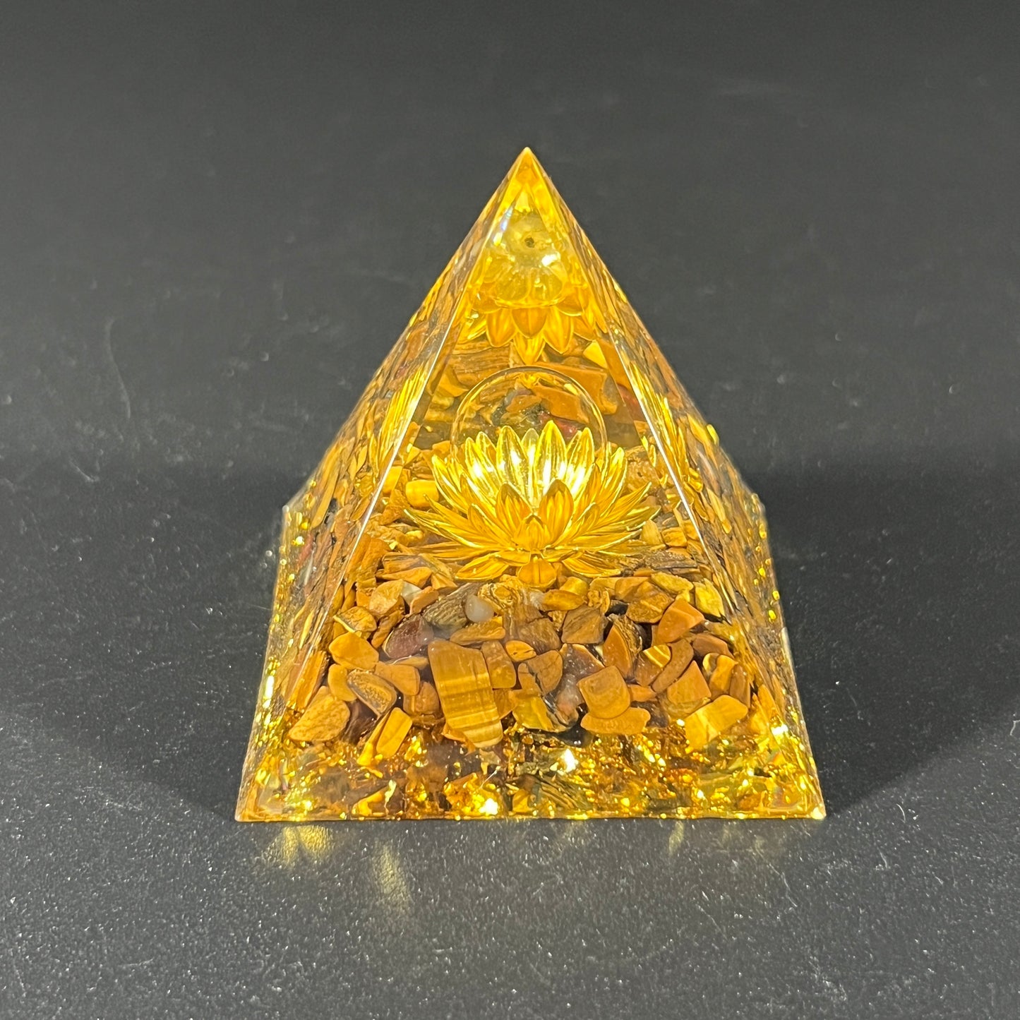 Orgonite Energy Pyramid with Lotus