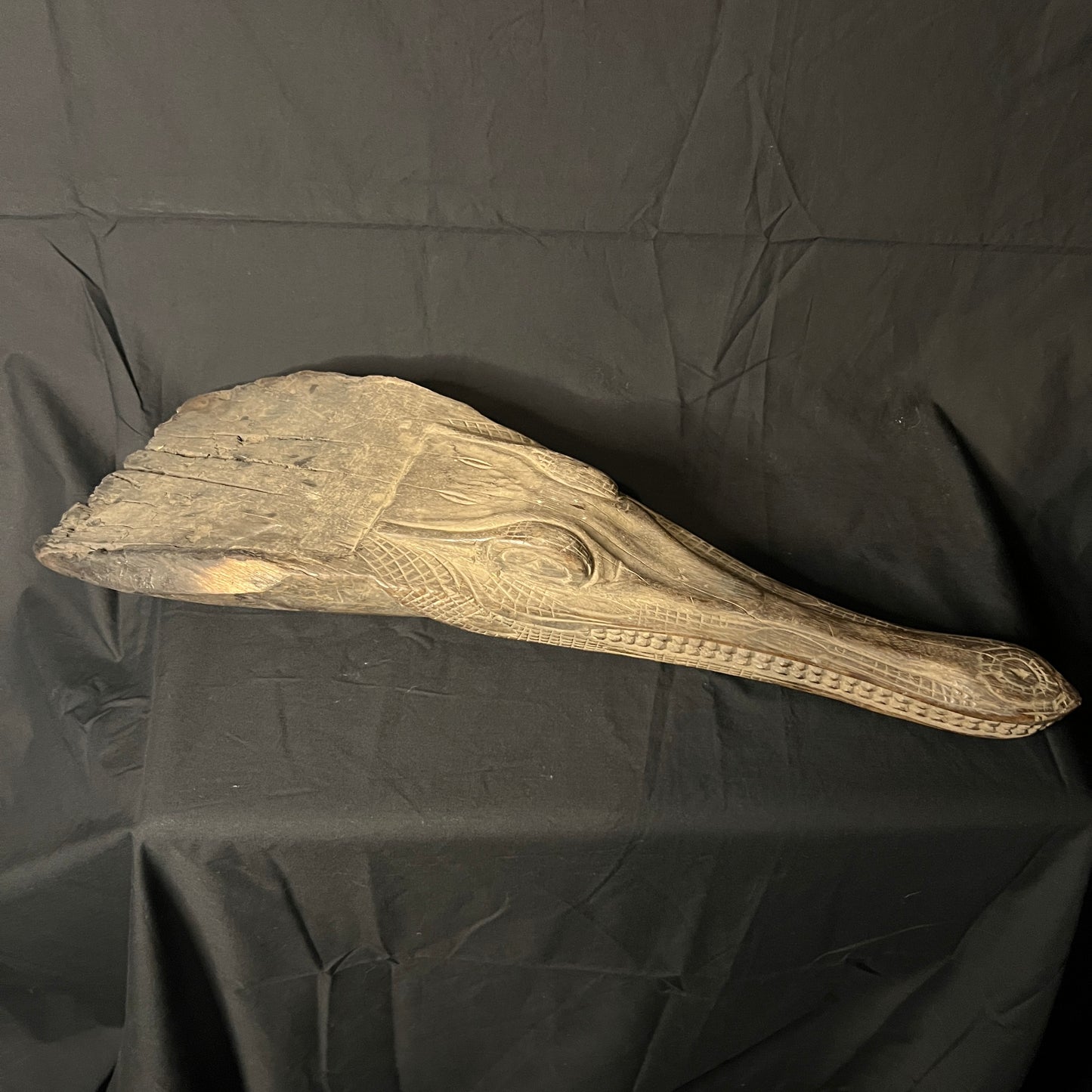 24" Sepik River Crocodile Canoe Prow Ornament | Iatmul, Papua New Guinea | Ron Perry Provenance