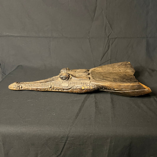 Signed Sepik River Crocodile Canoe Prow | Iatmul, Papua New Guinea | Ron Perry Provenance