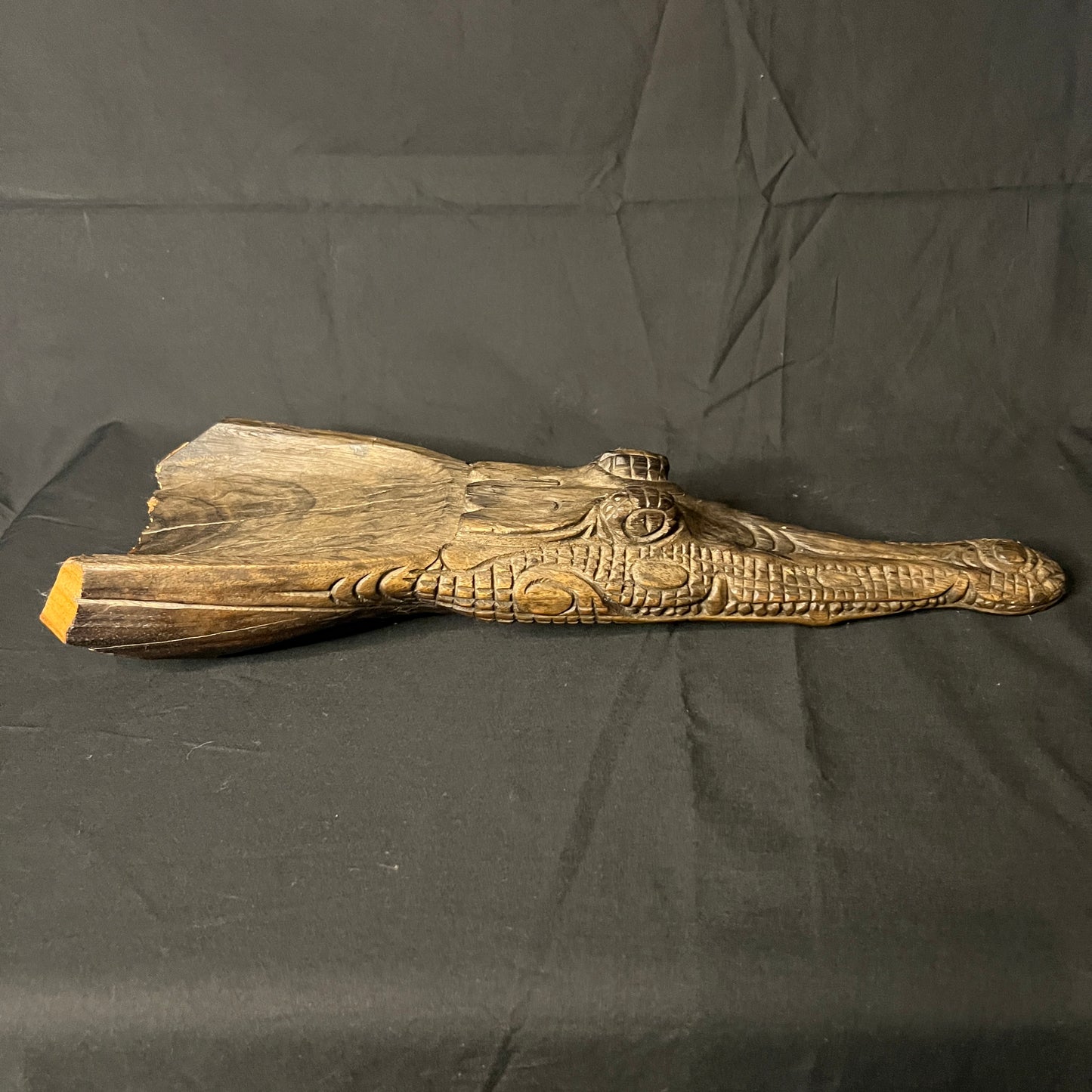 Signed Sepik River Crocodile Canoe Prow | Iatmul, Papua New Guinea | Ron Perry Provenance
