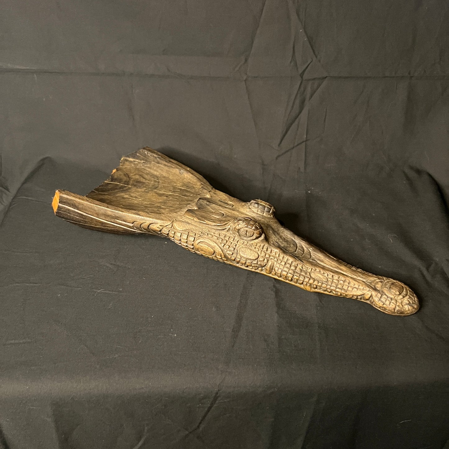 Signed Sepik River Crocodile Canoe Prow | Iatmul, Papua New Guinea | Ron Perry Provenance