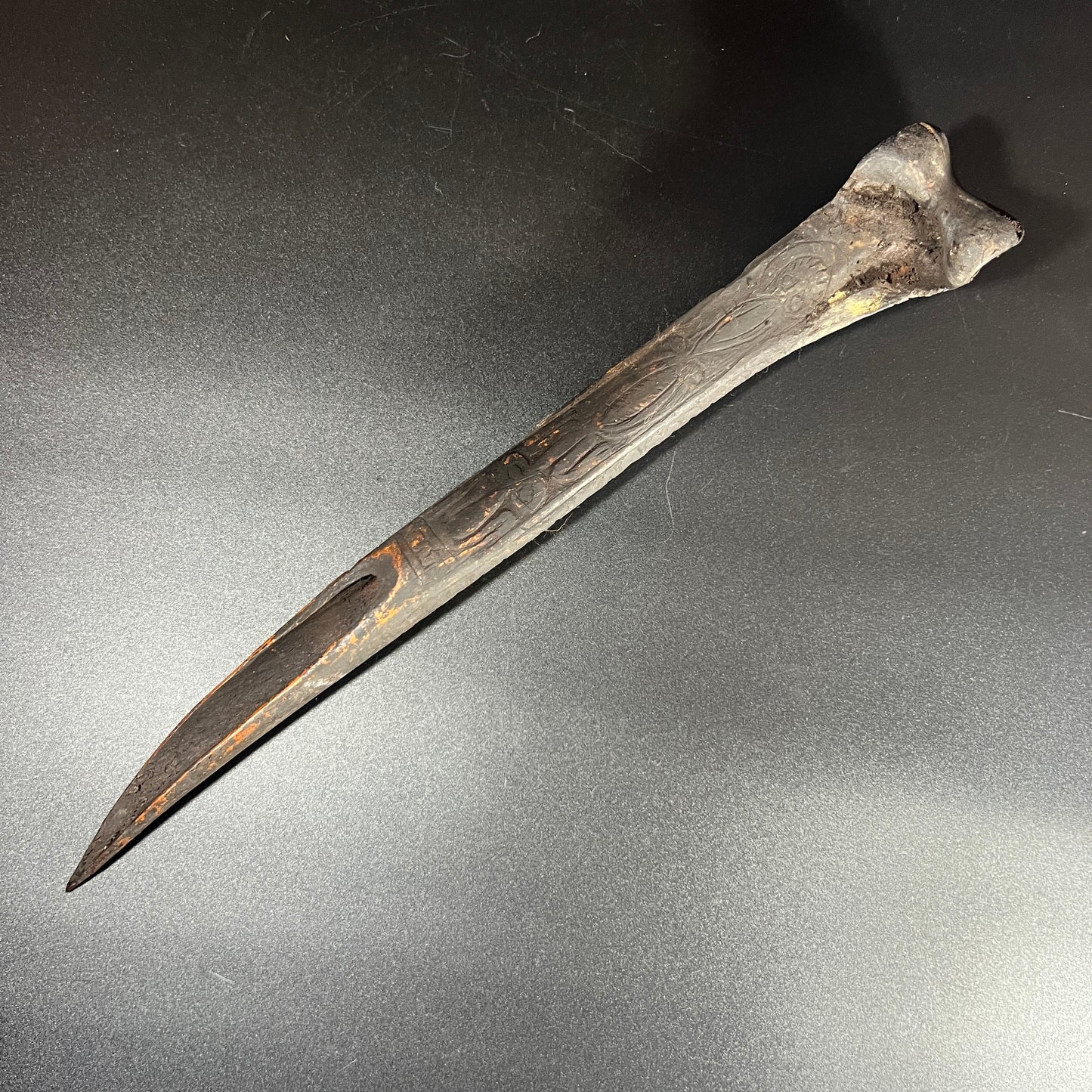 13" Long Sepik River Ancestral Cassowary Bone Dagger | Abelam / Kwanga, Papua New Guinea | Ron Perry Provenance