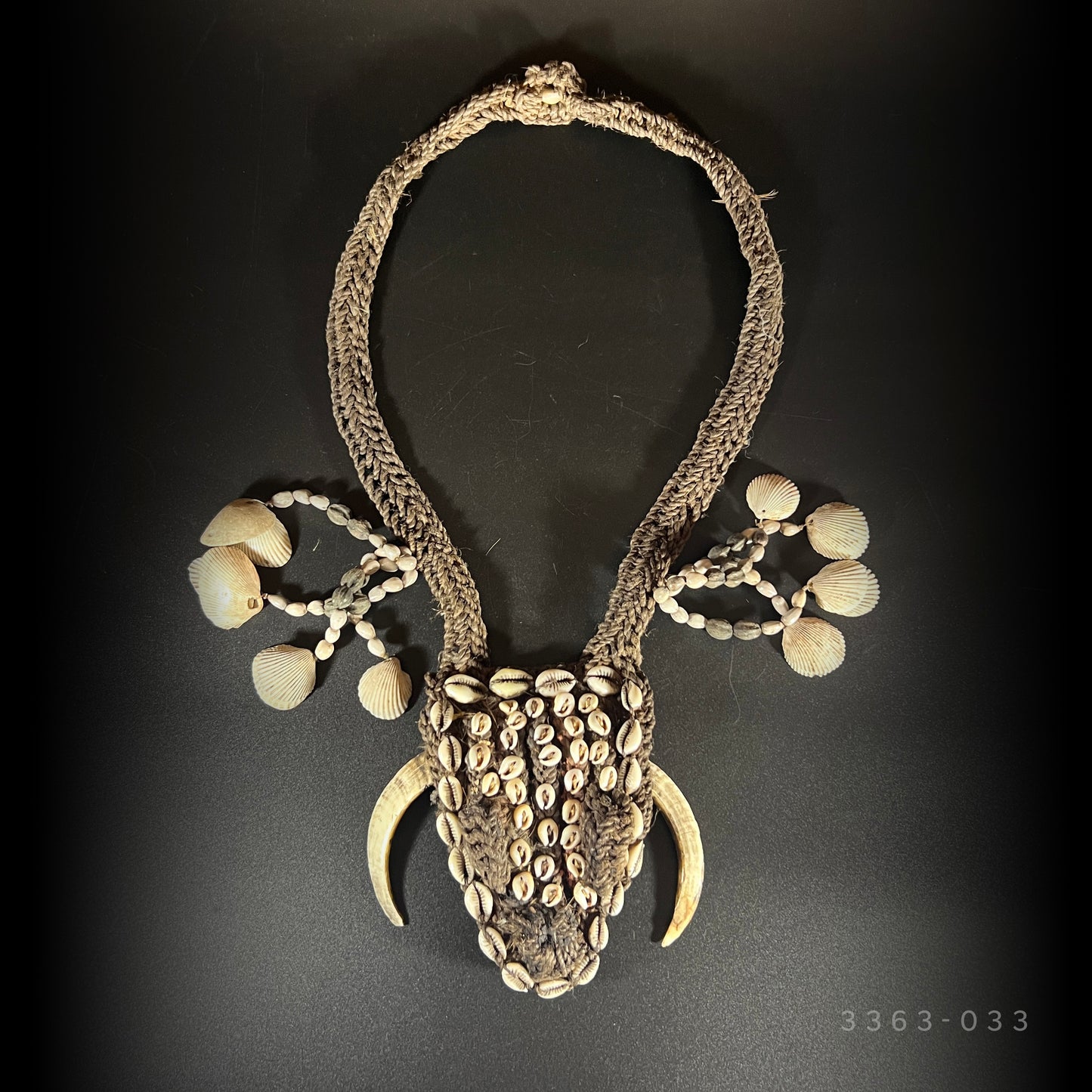 Karahut Ceremonial Headhunter’s Boar Tusk Ornament | Abelam or Sepik River, Papua New Guinea | Tribal Art