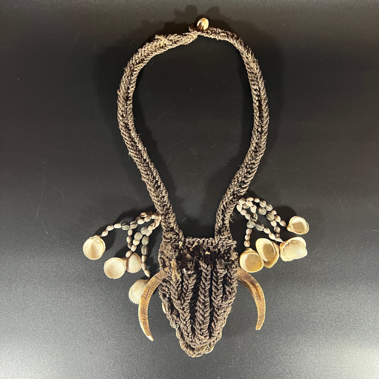 Karahut Ceremonial Headhunter’s Boar Tusk Ornament | Abelam or Sepik River, Papua New Guinea | Tribal Art
