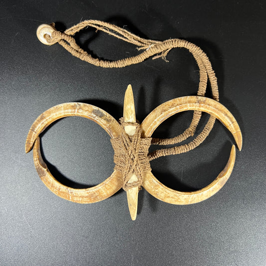 Papua New Guinea Double Boar Tusk Necklace | Huon Gulf, Papua New Guinea | Ron Perry Provenance