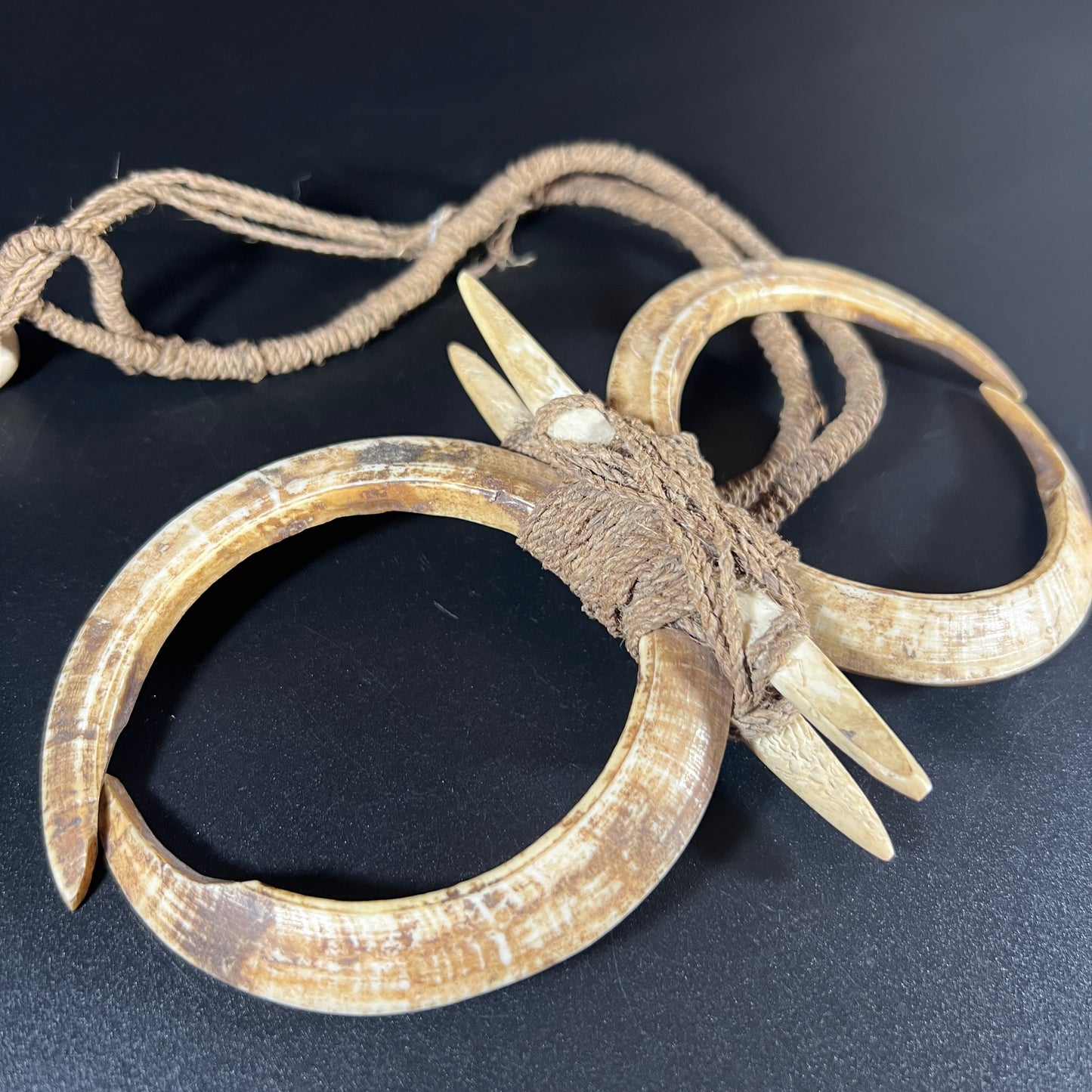 Papua New Guinea Double Boar Tusk Necklace | Huon Gulf, Papua New Guinea | Ron Perry Provenance