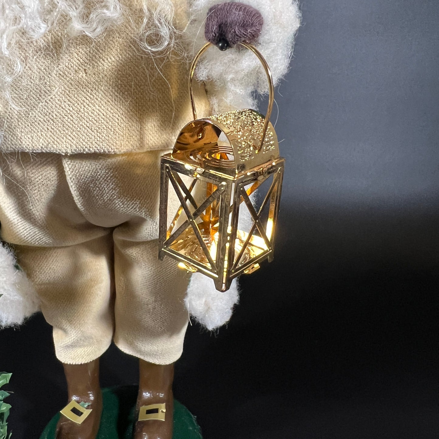 Byers Choice Doll - Santa with Staff and Lantern, Signed on Bottom