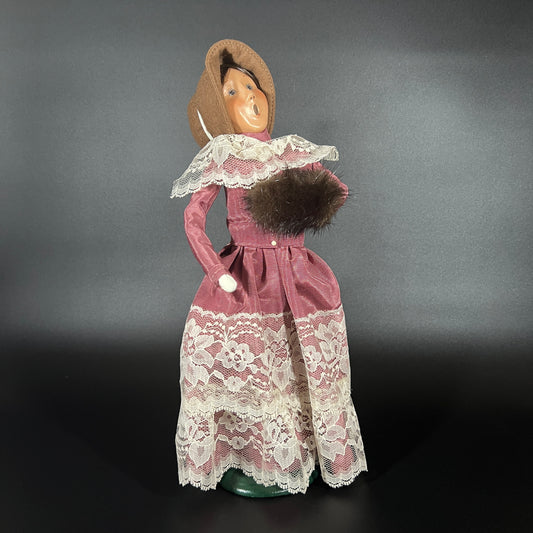 Byers Choice Doll - Victorian Woman with Purple and White Lace Dress