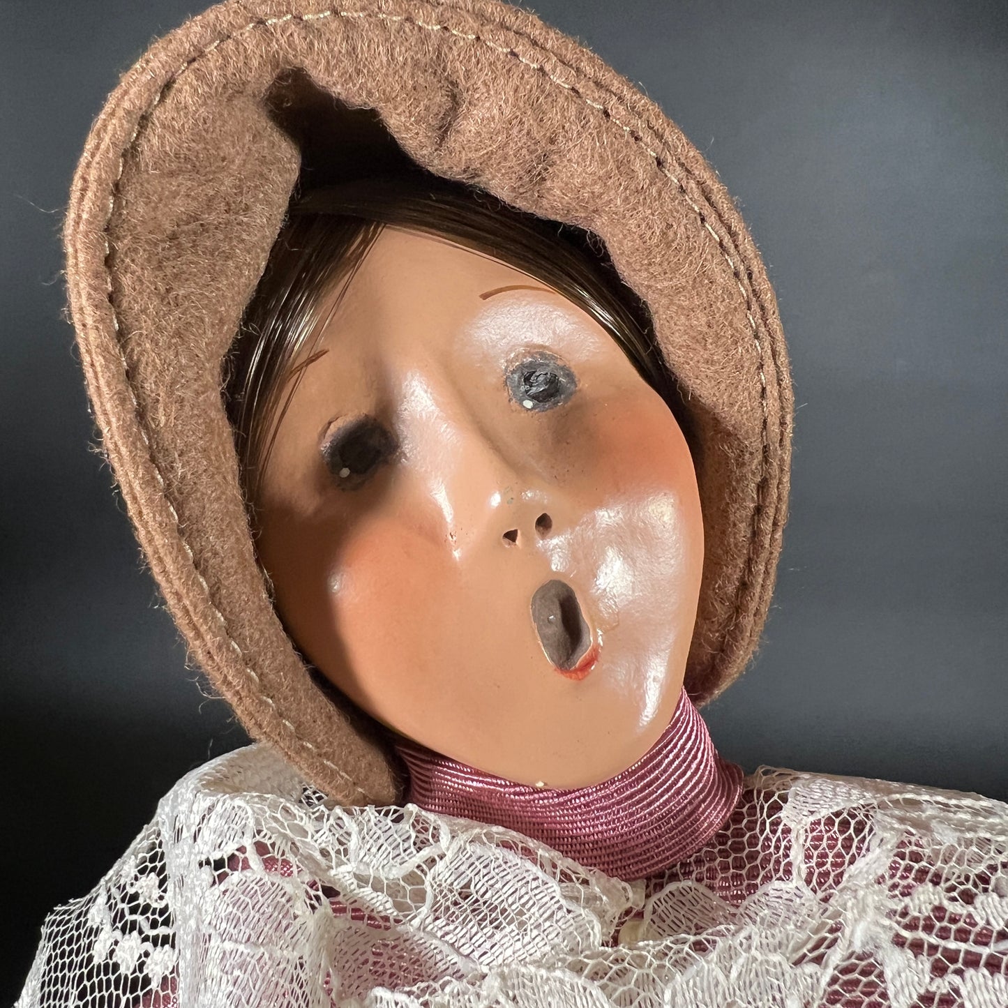 Byers Choice Doll - Victorian Woman with Purple and White Lace Dress