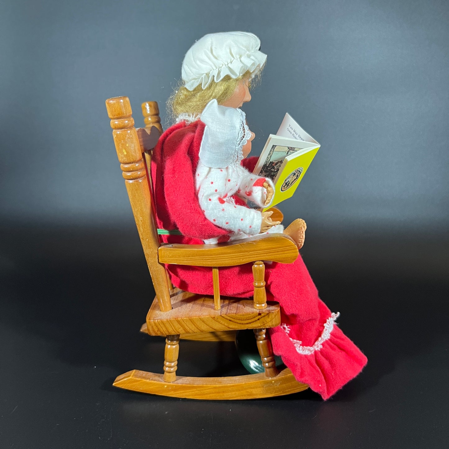 Byers Choice Doll - Mrs Clause Reading to a Child with Rocking Chair and Book