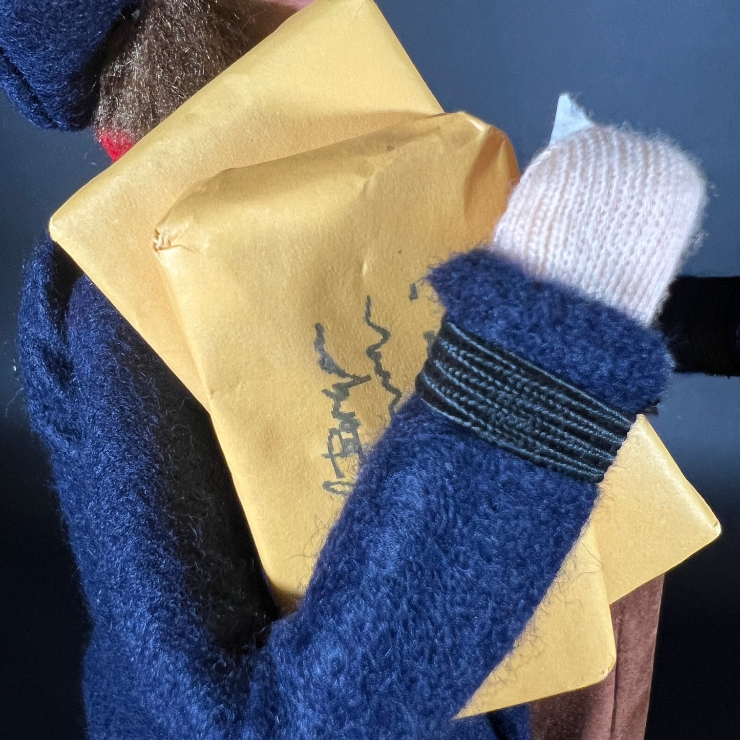 Byers Choice Doll - Mailman Holding Packages and Mail with Post Box