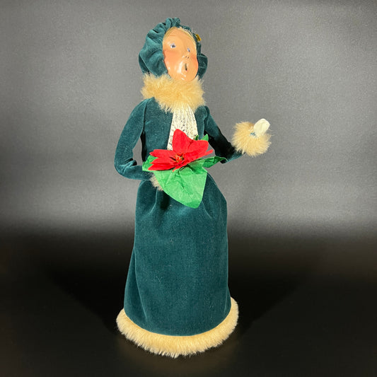 Byers Choice Doll - Woman Caroler Holding a Poinsettia