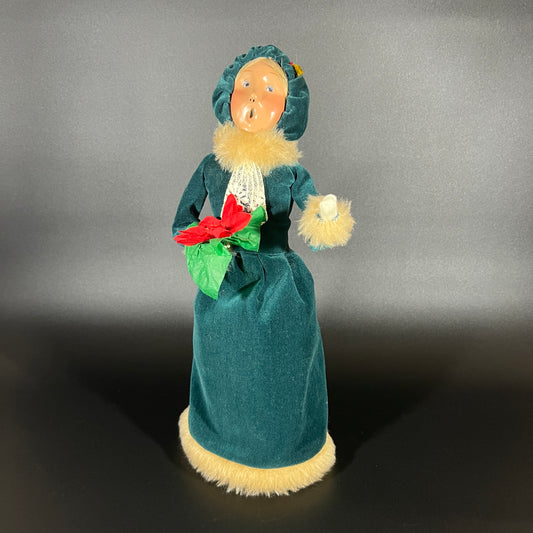 Byers Choice Doll - Woman Caroler Holding a Poinsettia