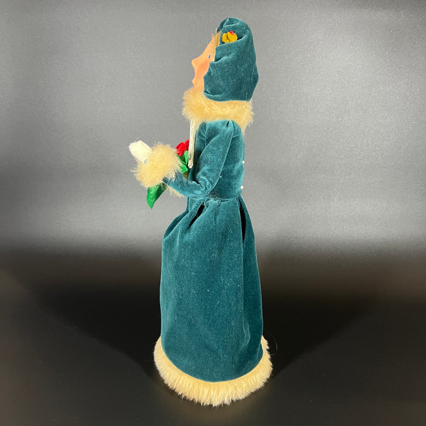 Byers Choice Doll - Woman Caroler Holding a Poinsettia