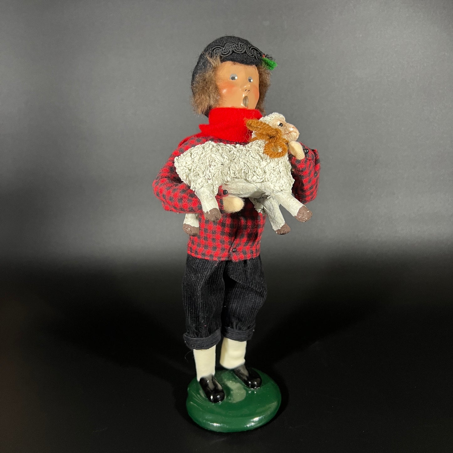 Byers Choice Doll - Boy Caroler Holding Lamb