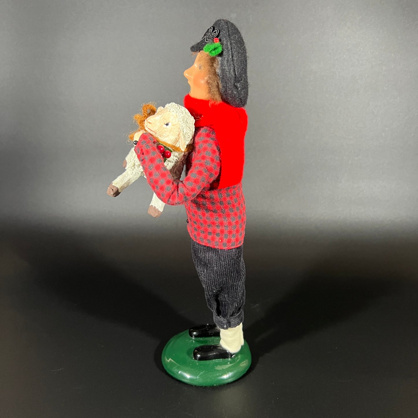 Byers Choice Doll - Boy Caroler Holding Lamb