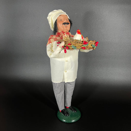 Byers Choice Doll - Chef Holding a Basket of Three French Hens
