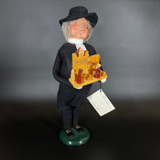 Byers Choice Doll - Minister Caroler Holding a Wooden Nativity