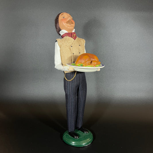Byers Choice Doll - Man Caroler Holding Holiday Turkey