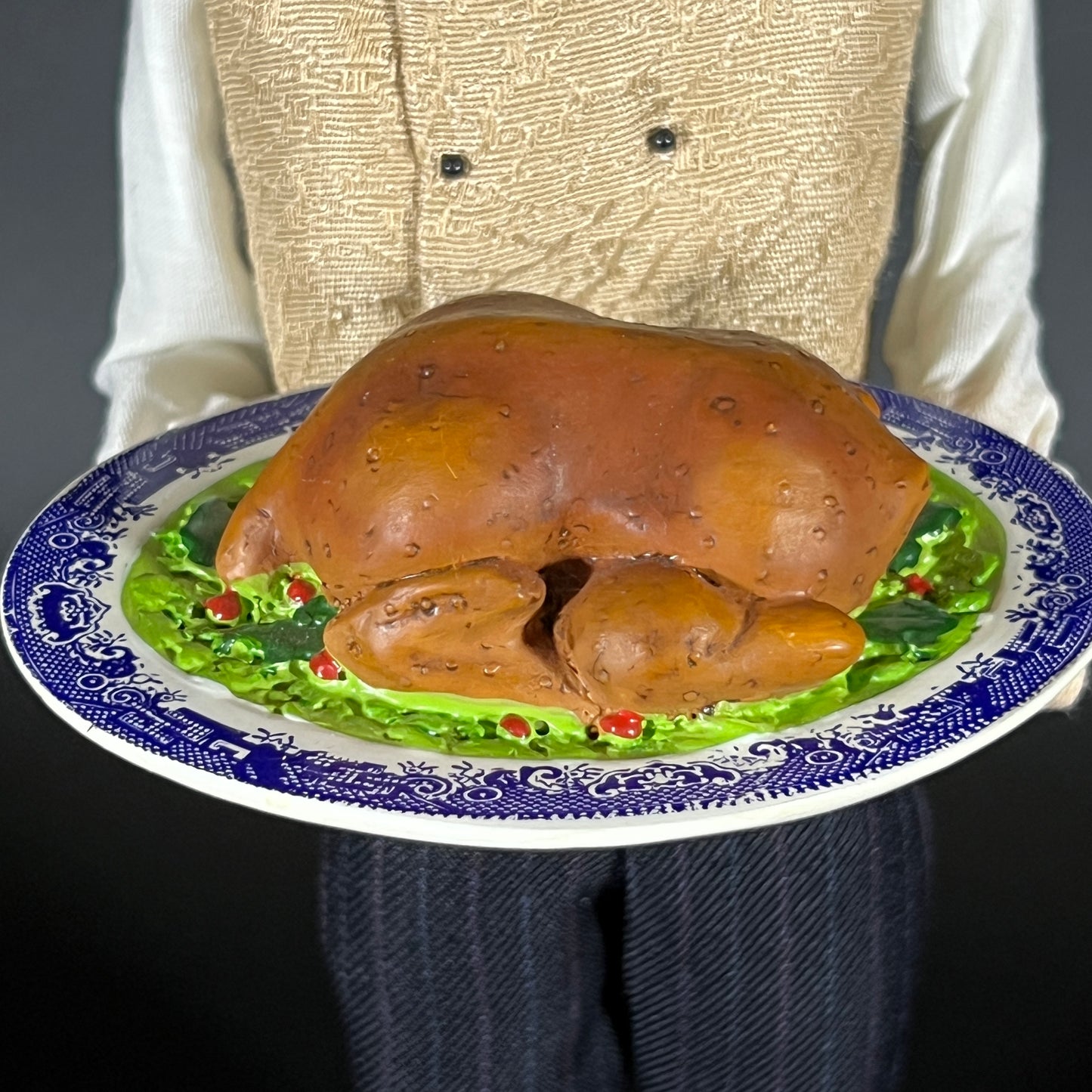 Byers Choice Doll - Man Caroler Holding Holiday Turkey